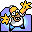 Folder Homer reaches up blue icon